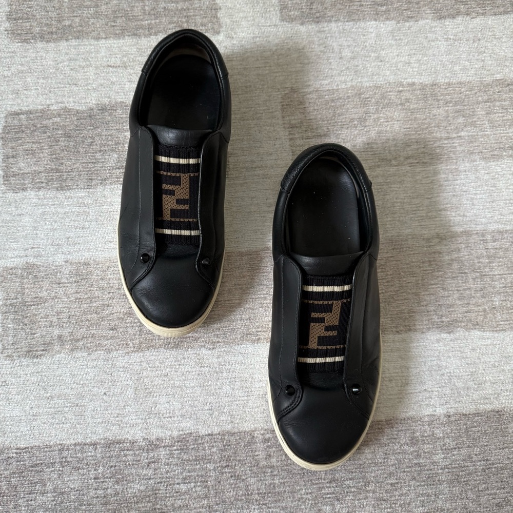 Fendi Black Slip-On Sneakers